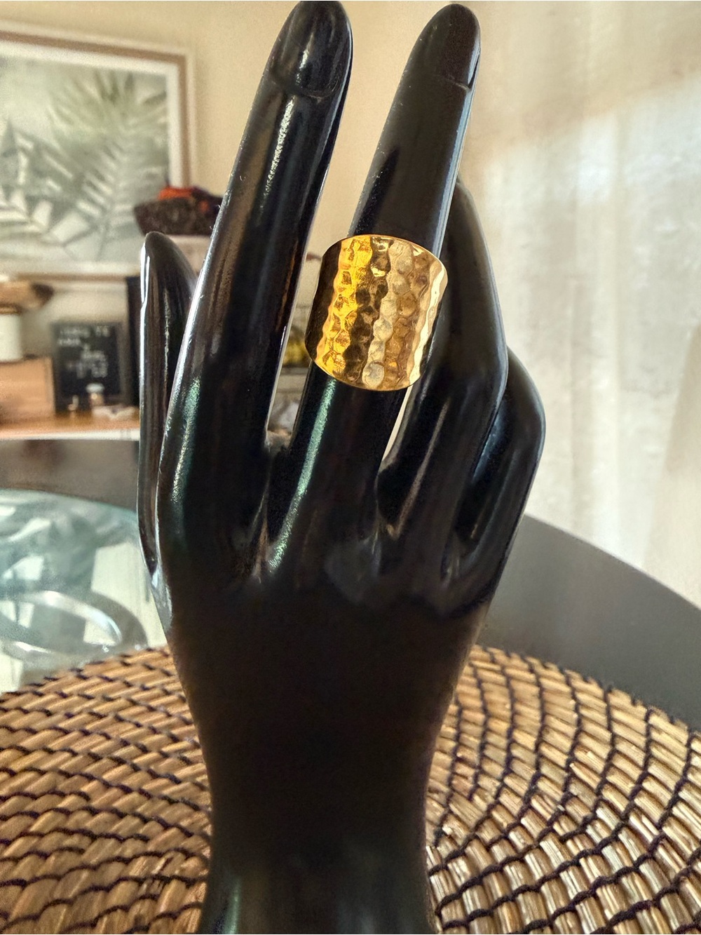 Park Lane Hammered Gold-Tone Wide Band Ring